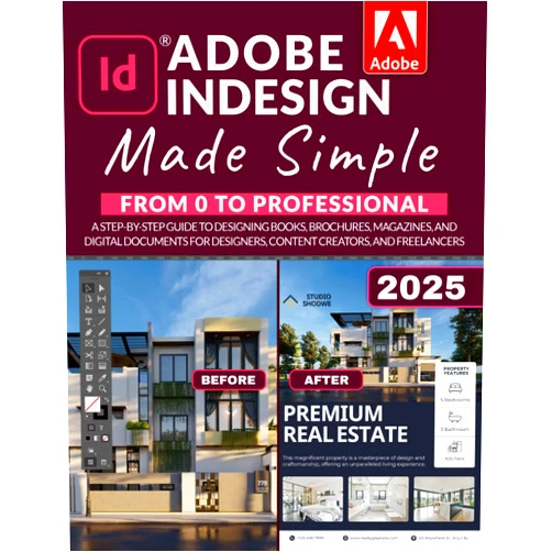 Logan Stride Adobe InDesign Made Simple: From 0 to Professional | A Step-by-Step Guide to Designing Books, Brochures, Magazines, and Digital Documents for Designers, Content Creators, and Freelancers