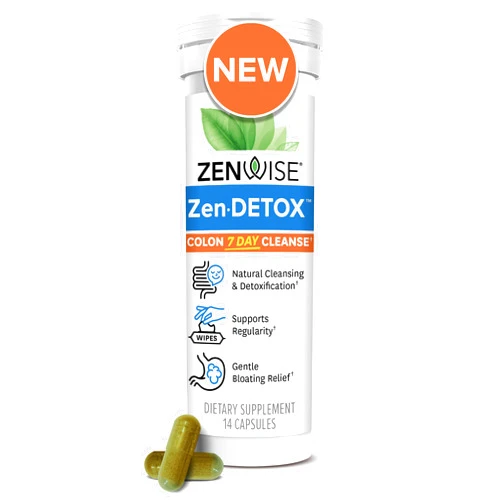 Zenwise Health 7 Day Cleanse – Detox & Colon Cleanse for Men & Women, Gut Cleanse Detox Pills for Digestive Health with Psyllium Husk, Senna Leaf, Bromelain, Ginger, ACV, and Probiotics - 14 CT
