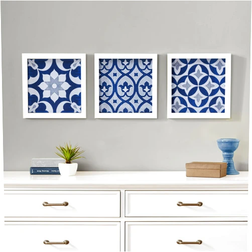 Madison Park Wall Art Living Room Decor-Framed Gel Coated Canvas, Home Accent Modern Bohemian Inspired Dining, Bathroom Decoration Ready to Hang Painting for Bedroom, 13.75