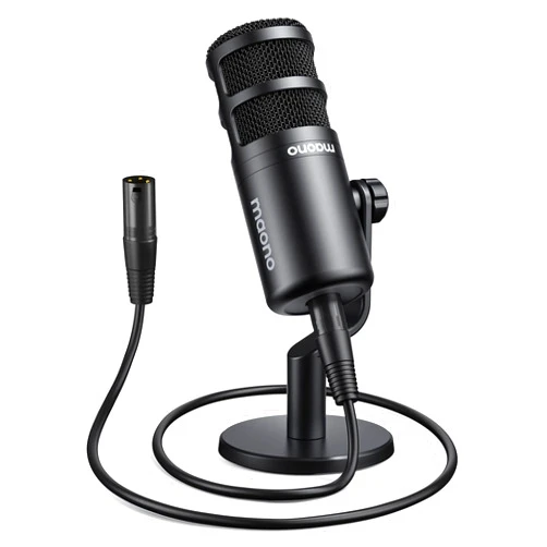 MAONO XLR Podcast Microphone, Cardioid Studio Dynamic Mic for Vocal Recording, Streaming, Voice-Over, Voice Isolation Technology, Metal Mic, Works for Audio Interface, Mixer, Sound Card-PD100