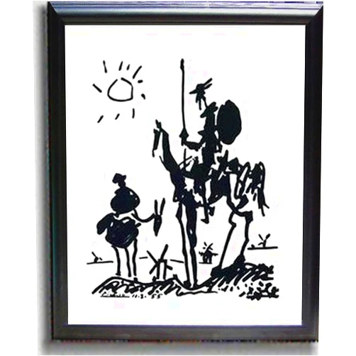 Artistic Home Gallery Don Quixote by Picasso Satin-Black Framed Canvas (Ready-to-Hang)