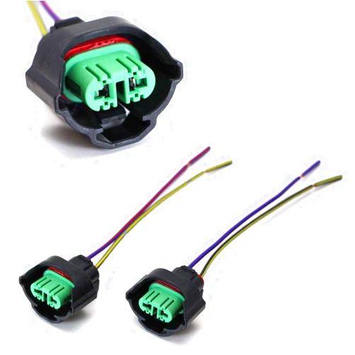 iJDMTOY (2) OEM H11 H8 Female Adapters Wiring Harness Sockets w/ 4-Inch Wire Pigtails Compatible With Headlights or Fog Lights Use