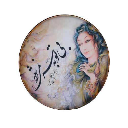 SALA MÜZIK ALETLERI Persian Painting Daf, Deff, Def, Erbane, Bendir with Soft Case
