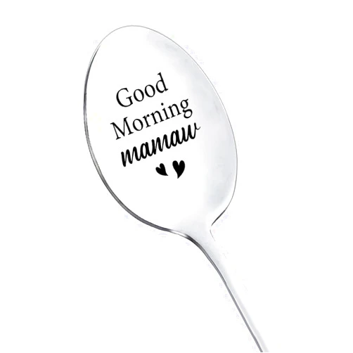 NYRWFQXG Mamaw Grandma Gifts from Grandkids Grandchildren Good Morning Mamaw Spoon for Grandmother Granny Grandmom Mothers Day Birthday Gifts for Grandmama Mamaw Coffee Tea Spoons Gift