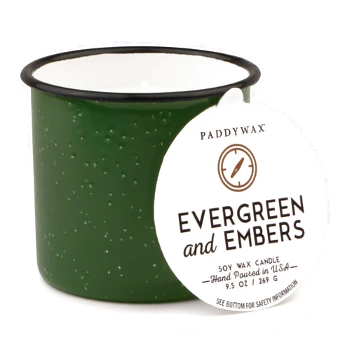 Paddywax Alpine Artisan Hand-Poured Scented Candle, 9.5 oz, Evergreen & Embers