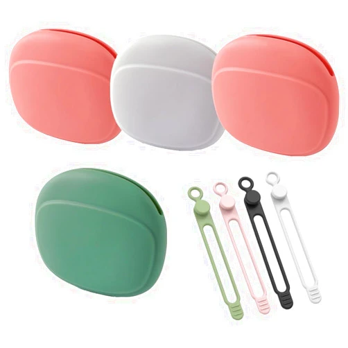 Cacovedo Silicone Headphone Organizer, 4PSC Data Cable Storage Case,Earphone Storage Case, Portable Earbud Case, Wired Ear Bud Case,Mini Storage Bag, Mini Key Box(4)