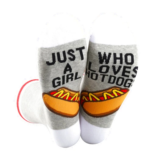 G2TUP Funny Hot Dogs Socks Hot Dogs Lover Gift Just A Girl Who Loves Hot Dogs Socks Hot Dogs Lover Merch