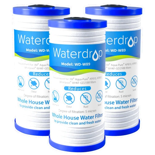 Waterdrop AP810 Whole House Water Filter, Replacement for 3M® Aqua-Pure® AP810, AP801, AP811, Whirlpool® WHKF-GD25BB, WHKF-DWHBB, 5 Micron, 10