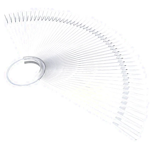 TTSAM 2 Set 100 Tips Clear Nail Art Swatches Sticks Polish Board Display Practice Sticks Tool Transparent Fan-shaped Nail Art Tips False Nail Sticks with Metal Screw Ring Plastic Christmas Gift