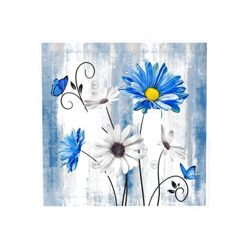 Sghxwp Rustic Teal Blue Daisy Floral Double Toggle Light Switch Covers 2 Gang Wall Plate Dual Decorative Switchplate Electrical Faceplate for Country Bathroom Bedroom Kitchen Decor