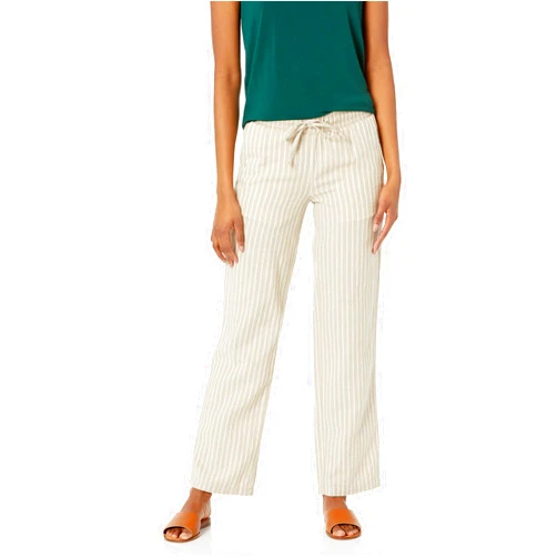 Amazon Essentials Women's Linen Blend Drawstring Relaxed Fit Wide Leg Pant (Available in Plus Size)