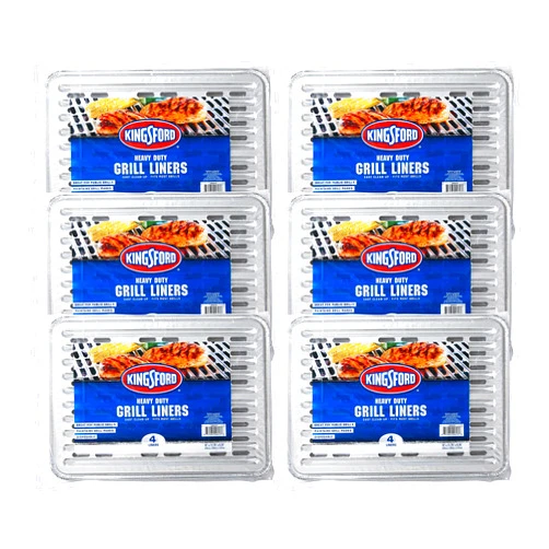 Kingsford Heavy Duty Aluminum Grill Liners | Heavy Duty Grill Liners | Disposable Grilling Liners Prevent Food From Falling Through Grill Grates, 24 Count