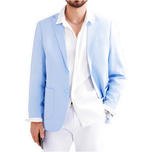 MAGE MALE Mens Blazer Casual Linen Sport Coat Lightweight Two Buttons Suit Jackets