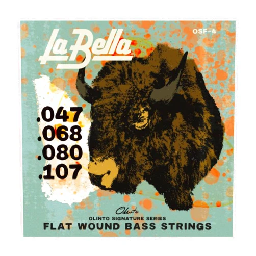 La Bella OSF-4 Olinto Signature Series Flat Wound Bass String 4-String Set 47-107