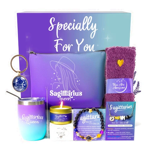 Fyroax Sagittarius Birthday Gifts for Women Zodiac Gift Basket Sets for Best friend, Mom, Sister, Wife, Unique Birthday Gift Ideas for Women