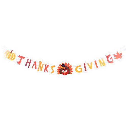 Cadpkler Pre-Strung Thanksgiving Banner - Thanksgiving Party Decorations - Pumpkin Turkey Maple Leaf Thanksgiving Banner Thanksgiving Party Decorations