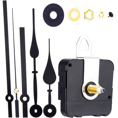 Hicarer High Torque Long Shaft Clock Movement Mechanism Wall Quartz Clock Mechanism Kit with 2 Different Pairs of Hands Clock DIY Repair Parts Motor Replacement (Color Set 1, Shaft Length 9/10 Inch/ 23 Mm)