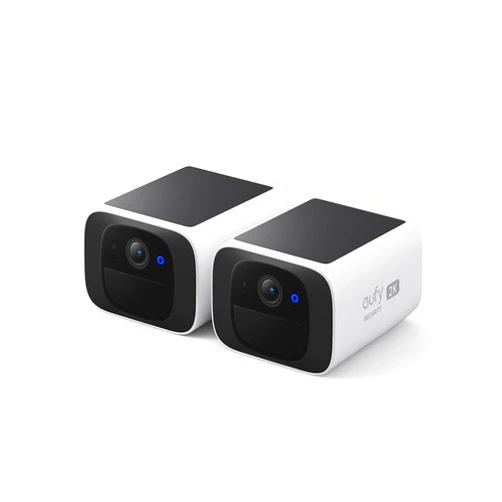 eufy Security SoloCam S220 2-Cam Pack, Solar Security Camera, Wireless Outdoor Camera, Continuous Power, 2K Resolution, Wireless, 2.4 GHz Wi-Fi, No Monthly Fee, HomeBase 3 Compatible