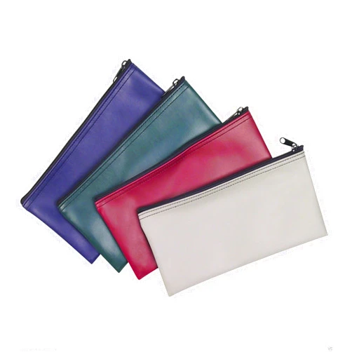 ProEquip 4 Piece Set PM Company Security Bank Deposit Bag/Utility Zipper Coin Bag/Cash Bag/Money Holder Pouch Safe Money Organizer Bag / 11 X 5.5 Inches (FREE RETURN) (4 Envelope - 1 of Each Color)