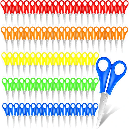 Dcocdeely 200 Pcs Kids Scissors Bulk for School 5'' Student Scissors Blunt Tip Safety Scissors Stainless Steel Paper Scissors Child Scissors for School Office Craft Projects (200)