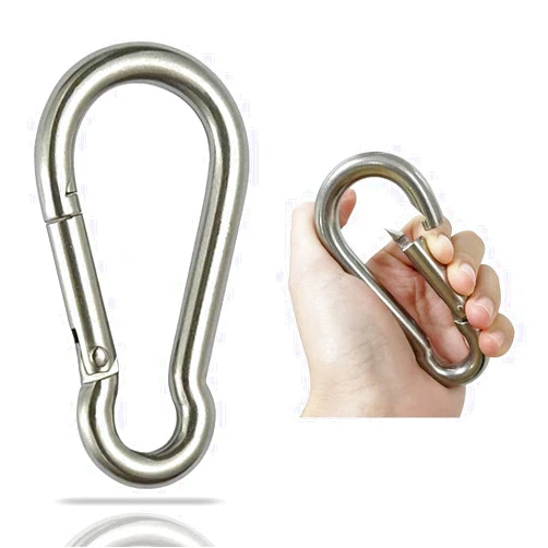 GRANDBUY Large Spring Snap Hook Carabiner, 304 Stainless Steel Snap Hook Heavy Duty Carabiner Clip, Stainless Steel Spring Snap Hook Carabiner Carabiner Outdoor