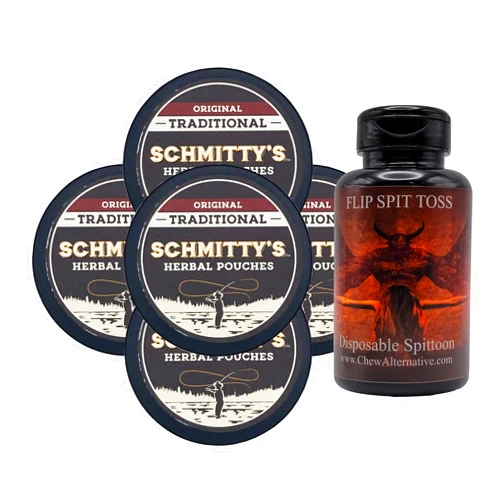 DC Crafts Nation Mud Bud Spittoon Dark Arts with 5 Cans Schmitty's Herbal Snuff Original Pouches