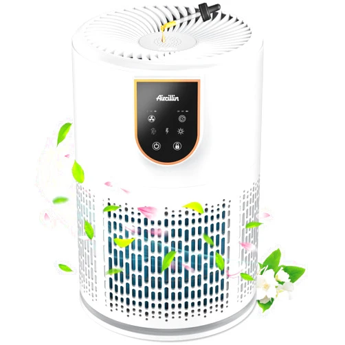 Aircillin Air Purifiers for Home Bedroom with H13 True HEPA Filter, Air Purifiers for Home Large Room with Essential Oil Diffuser 1-Button Max Speed for Office, Desktop(AP0801)