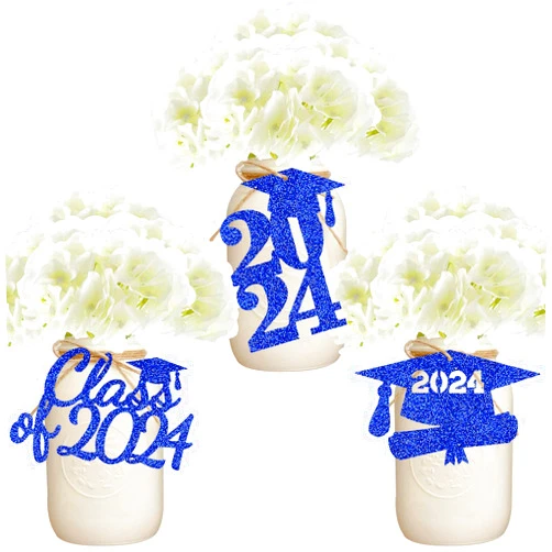 DOMOO OF DREAMS Blue Graduation Tags for Graduation Decorations Jar Labels Table Centerpiece Kindergarten Senior High College Party Gift Tags Favors