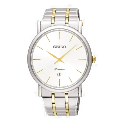 Seiko Premier Mens Analog Quartz Watch with Stainless Steel Bracelet SKP400P1