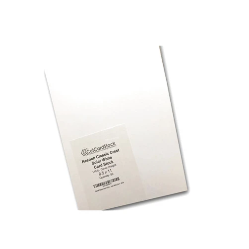 CutCardStock CCS Classic Crest 110# Cover Solar White 8.5x11-50 Pk