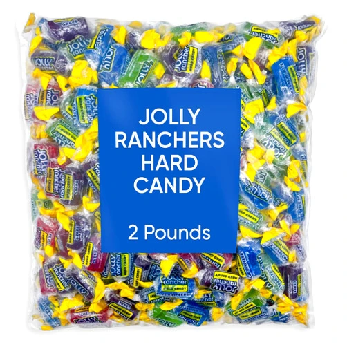 CHAIN & JO SWEETS Jolly RanchersAssorted Fruit Flavored Hard Candy - 2 Pounds Of Approx 150 Hard Candy Individually Wrapped -Bulk Jolly RanchersMix - Christmas Hard Candy Jolly RancherFruit Candy in Bulk - Fruit Flavored Candy - Hard Candy Assortment Fruit Candy