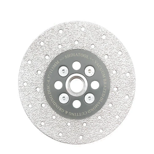 SHDIATOOL 4-1/2 Inch Diamond Cutting Grinding Disc Fits 5/8-11 Arbor for Marble Ceramic Double Sided Vacuum Brazed Fast Cutting Shaping Grinding Wheel