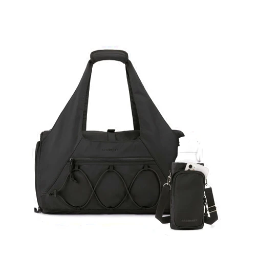 BAGSMART Gym Bag for Women, Lightweight Duffel with Shoe Compartment, Tote Bag with Wet Pocket for Yoga Travel, Black