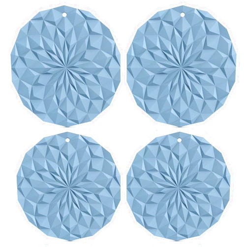ME.FAN Silicone Trivet Mats - 4 Pack Pot Holders - 7.4'' Thickened Hot Pads for Hot pots, Pans and Dishes, Heat Resistant Silicone Trivet for Table and Counter Top Ether