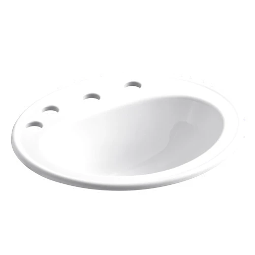 KOHLER K-2196-8L-0 Pennington Self-Rimming Bathroom Sink with 8