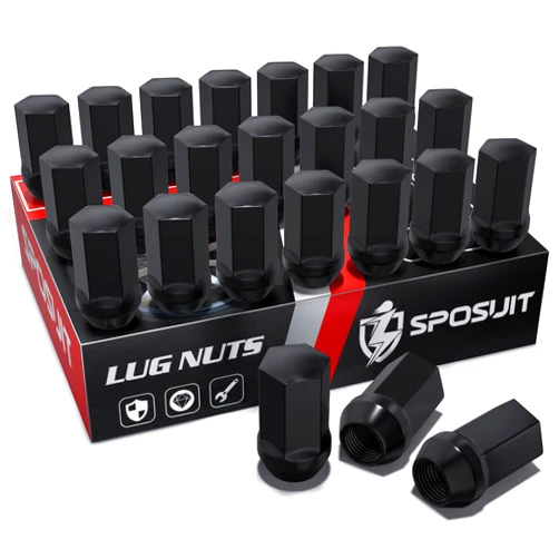 Sposuit M14x1.5 Lug Nuts - Replacement for 1988-2024 GMC Sierra 1500, 2006-2024 Acadia, 2015-2024 Canyon, 2000-2024 Yokon - OEM Factory Style Black Lug Nut(24 Pcs)