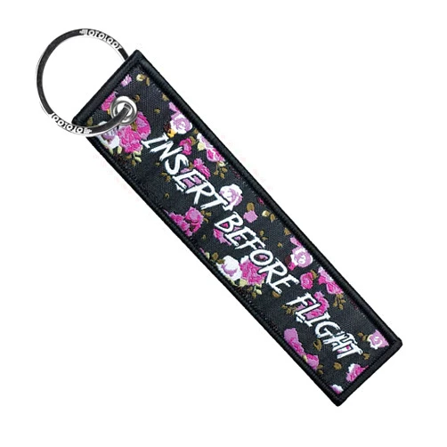 MotoLoot Keychain for Motorcycles, Scooters, Cars and Gifts (Insert Before Flight Floral)