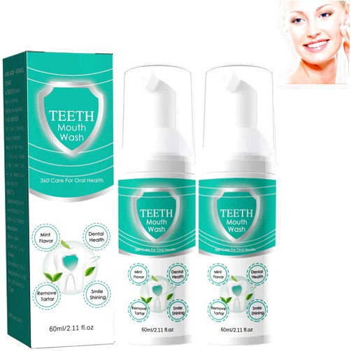 Dnyun Teeth Total Care Mouthwash, Teeth Cleaning Mousse, Total Care Teeth and Gum Mouthwash, Teeth Cleaning Mouthwash, Herbal Brightening Oral Repair Foam, Teeth Mouthwash - Solve All Oral Problems (2pcs)