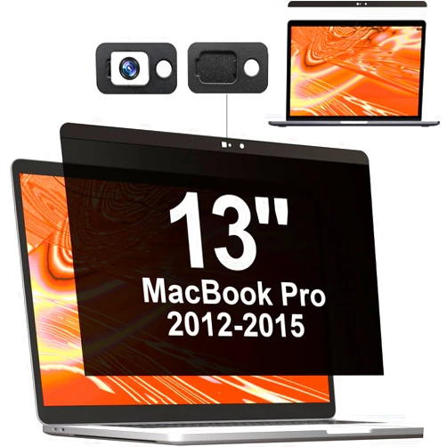 Mamol Magnetic Privacy Screen MacBook Pro 13 Inch (2012-2015), Removable Anti Blue Light Glare Filter Laptop Privacy Screen Protector with Camera Cover for Apple Mac 13'' Model (A1278,A1425, A1502)