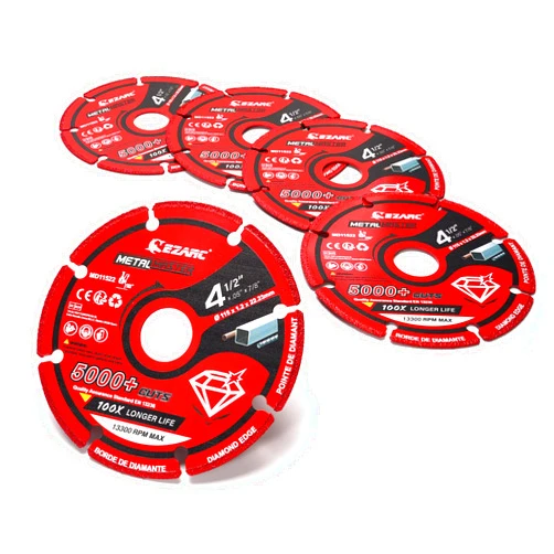 EZARC Diamond Cutting Wheel 4 1/2 x 7/8 Inch for Metal, Cut Off Wheel with 5000+ Cuts on Rebar, Steel, Iron and INOX, 5 Pack