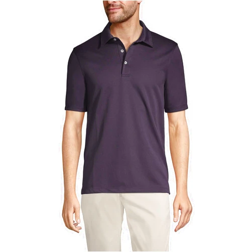 Lands' End Men's Short Sleeve Active Pique Polo