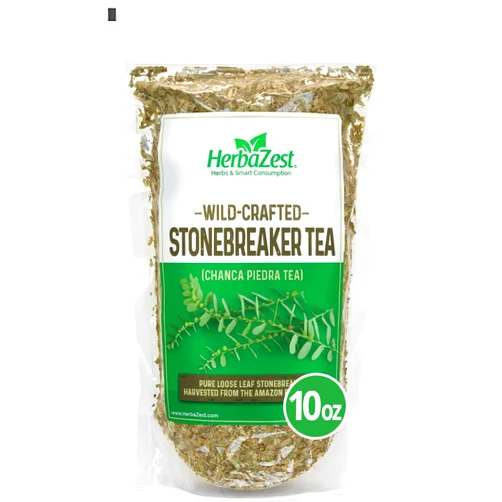 HerbaZest Stonebreaker Tea - 10oz - (Chanca Piedra Tea) - Amazon-Sourced, Wild-Crafted Loose Leaves & Stems with a Naturally Mild Flavor