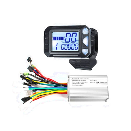 CSBST 24V 36V 48V Electric Bike Controller Kit 17A 350W Brushless Motor Controller and Ebike LCD Display Electric Scooter Controller Electric Bicycle Speed Controller with Ebike Screen BLDC Controller