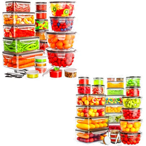JSCARES 40 PCS Food Storage Containers and 52 PCS Food Storage Containers with Lids Airtight