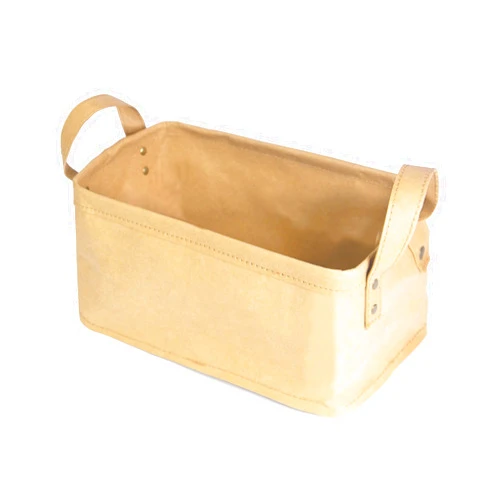 Compactor Ecologik Storage Basket with Handles, Eco-Friendly Wood Pulp, Biodegradable and Compostable, Plastic Free, 28 x 18 x 13cm, Light Brown, RAN10252