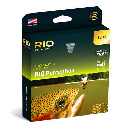 RIO PRODUCTS Rio Elite Perception Slick Cast Fly Line, Easy Casting All-Around Floating Trout Line, Low-Stretch & Ultra-Slick Performance, Green/Camo/Gray