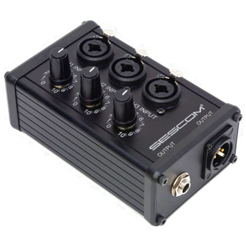 Sescom SES-3MIX 3-Input / 1-Output Passive XLR Mixer