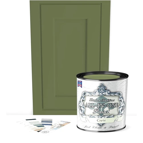 Heirloom Traditions Paint ALL-IN-ONE Paint, Durable cabinet and furniture paint. Built in primer and top coat, no sanding needed. Includes our 30 featured color card - Crete, Quart
