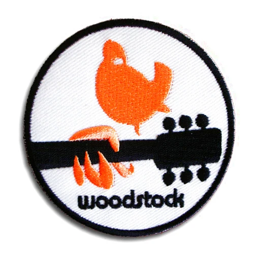 NeatPatch Orange Woodstock Patch Embroidered Iron on Peace Love Music Rock 1969 Festival Dove Hippie Boho Retro Psychedelic Red