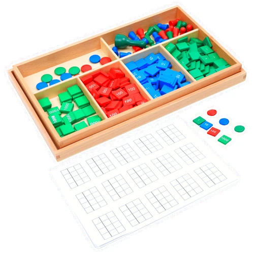 Adena Montessori Stamp Game,Montessori Wooden Math Materials Counting Toy, Early Development Wooden Math School Teaching Aids,Sensorial Educational Tools Preschool Early Learning Toys for Kids